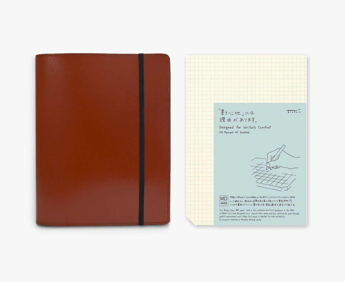 A5 Leather Journal Cover + Notepad Bundle