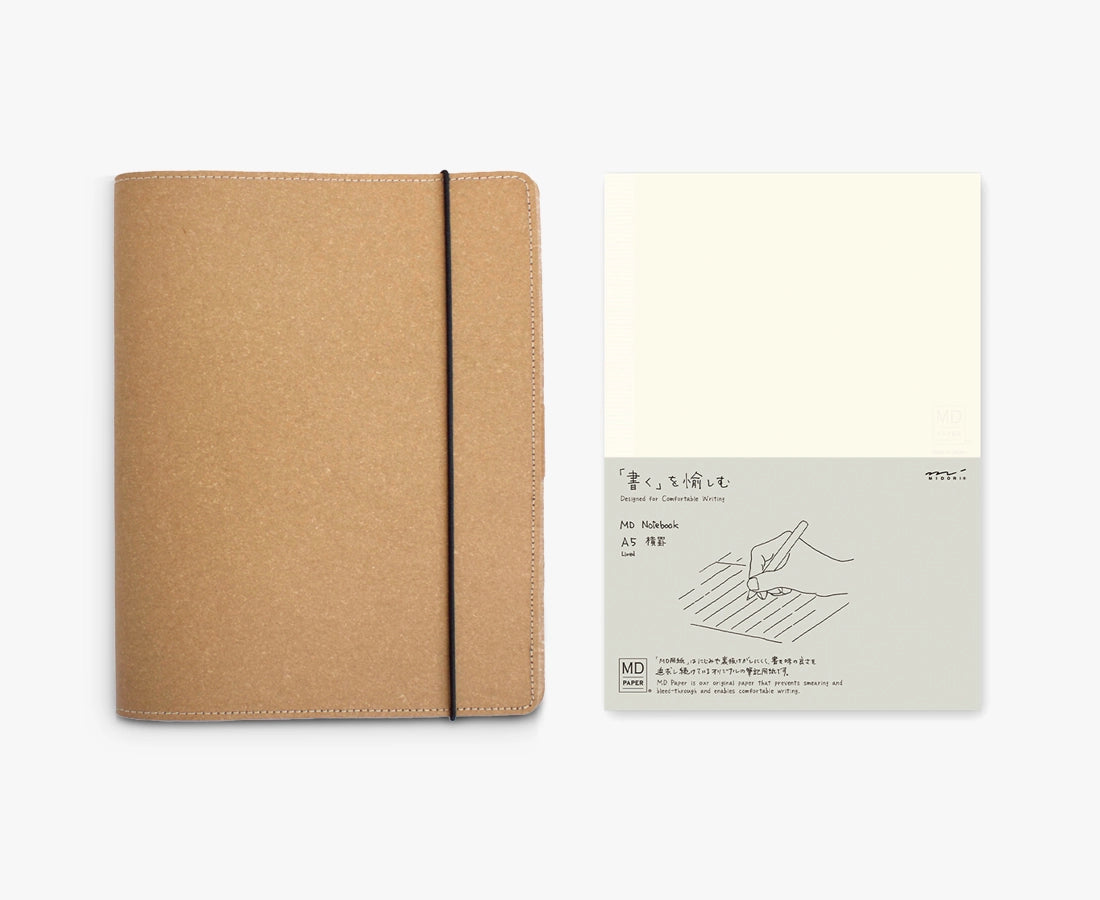 A5 Leather Journal Cover + Notebook Bundle