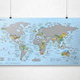 Awesome Maps Bucketlist Scratch Map Poster