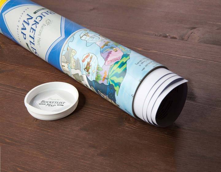 Awesome Maps Bucketlist Scratch Map Poster