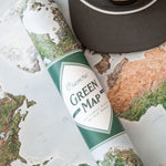 Awesome Maps Green World Map Re-Writable Poster