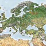 Awesome Maps Green World Map Re-Writable Poster