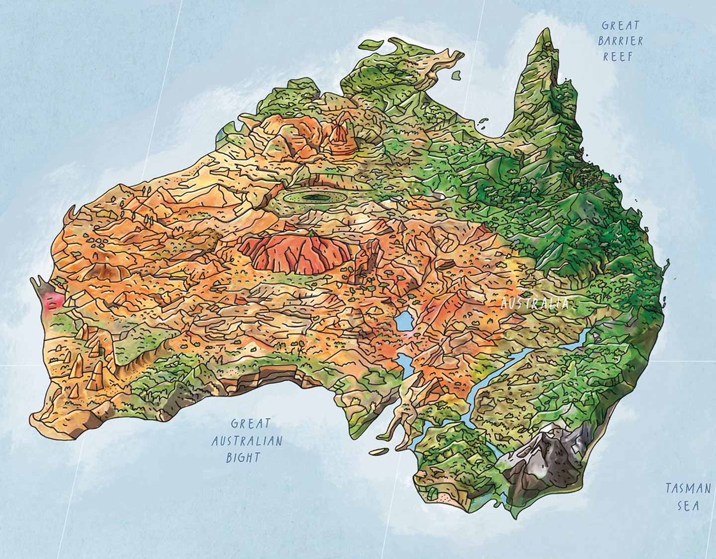 Awesome Maps Green World Map Re-Writable Poster