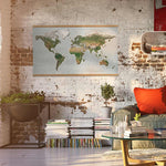 Awesome Maps Green World Map Re-Writable Poster