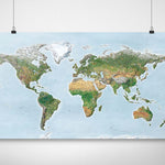 Awesome Maps Green World Map Re-Writable Poster