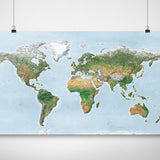 Awesome Maps Green World Map Re-Writable Poster