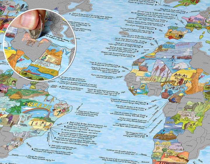 Awesome Maps Bucketlist Scratch Map Poster