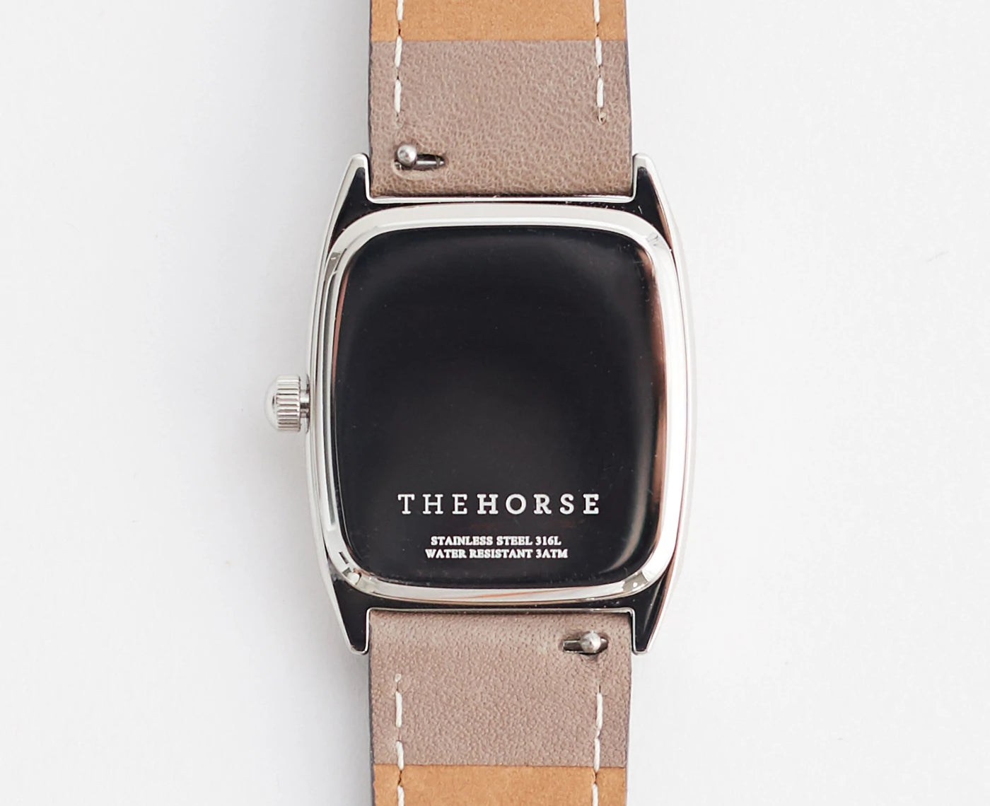 SK2 'The Dress Watch' in Polished Silver, White Dial & Taupe Leather