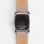SK2 'The Dress Watch' in Polished Silver, White Dial & Taupe Leather