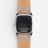 SK2 'The Dress Watch' in Polished Silver, White Dial & Taupe Leather