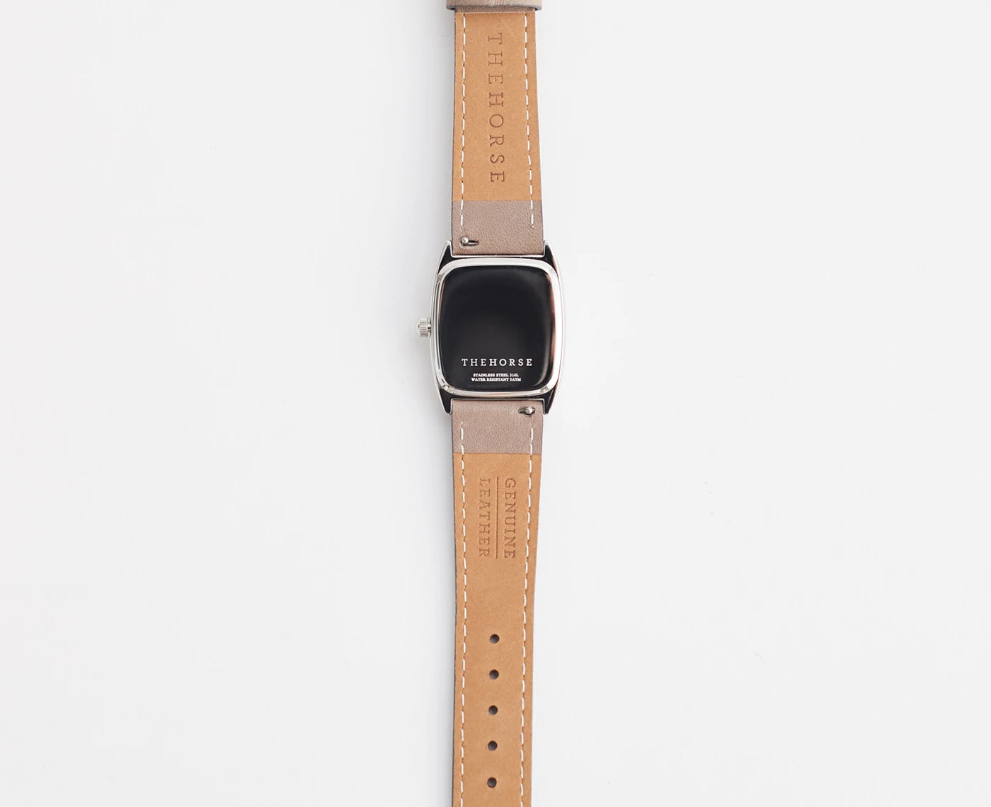 SK2 'The Dress Watch' in Polished Silver, White Dial & Taupe Leather