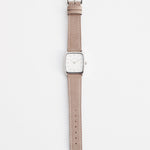 SK2 'The Dress Watch' in Polished Silver, White Dial & Taupe Leather
