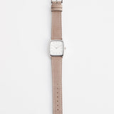 SK2 'The Dress Watch' in Polished Silver, White Dial & Taupe Leather
