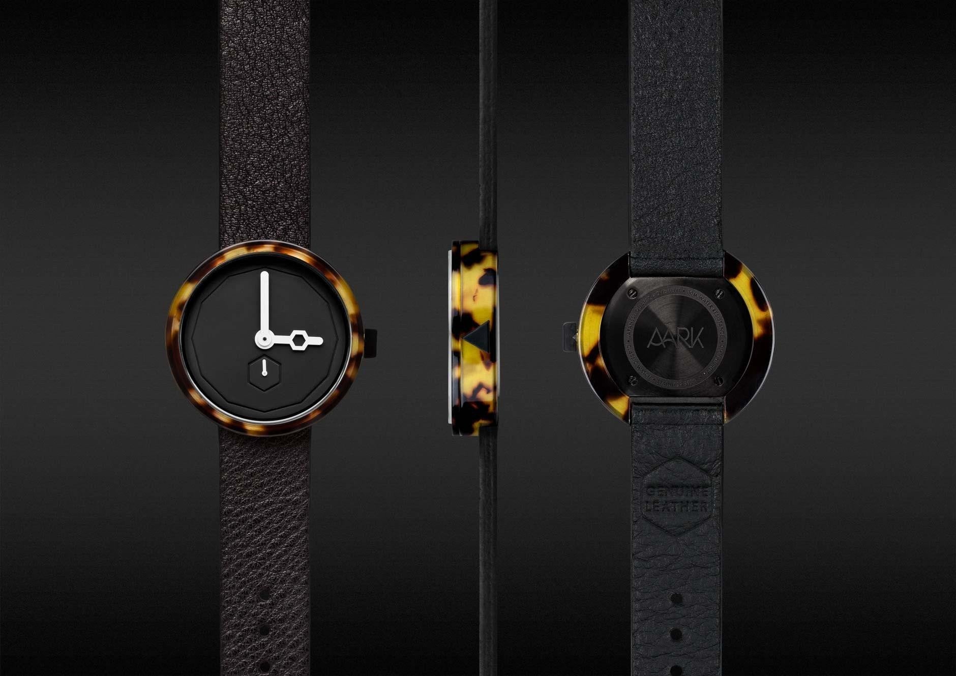 Aark Collective Watches Aark Collective Classic Tortoise Shell unisex watch in Black