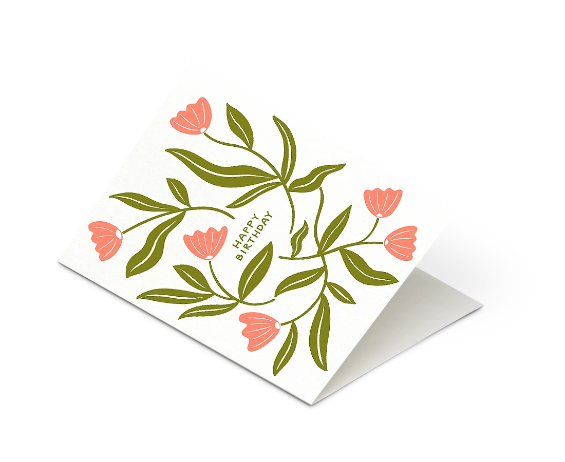 Odd Daughter - 'Abstract Flowers Birthday' Card