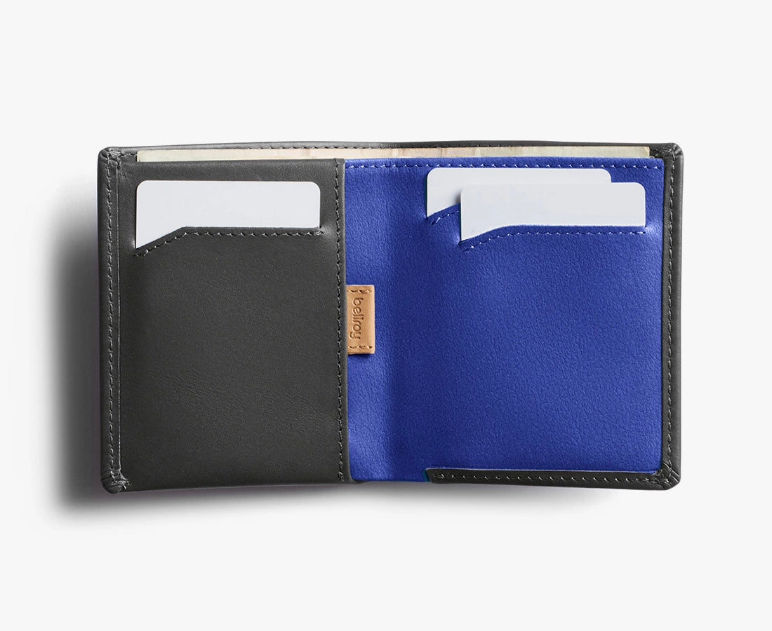 Note Sleeve Wallet with RFID Protection Charcoal Cobalt