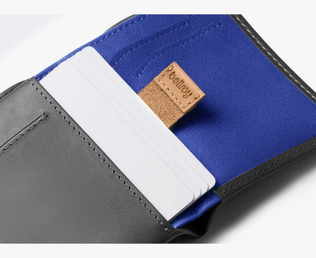 Note Sleeve Wallet with RFID Protection Charcoal Cobalt