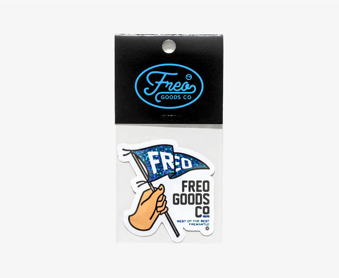 FGC Freo 'Flag Wave' Glitter Sticker