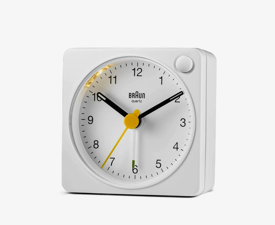 Braun BC02XW Travel Alarm Clock in White with Snooze & Light