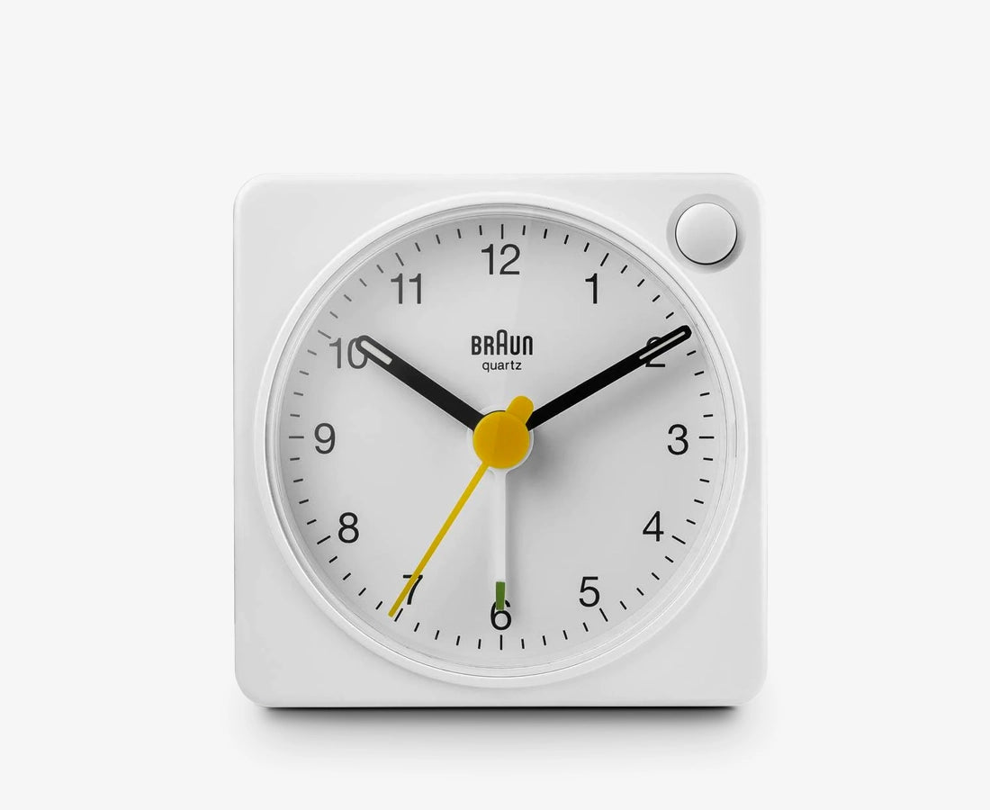 Braun BC02XW Travel Alarm Clock in White with Snooze & Light