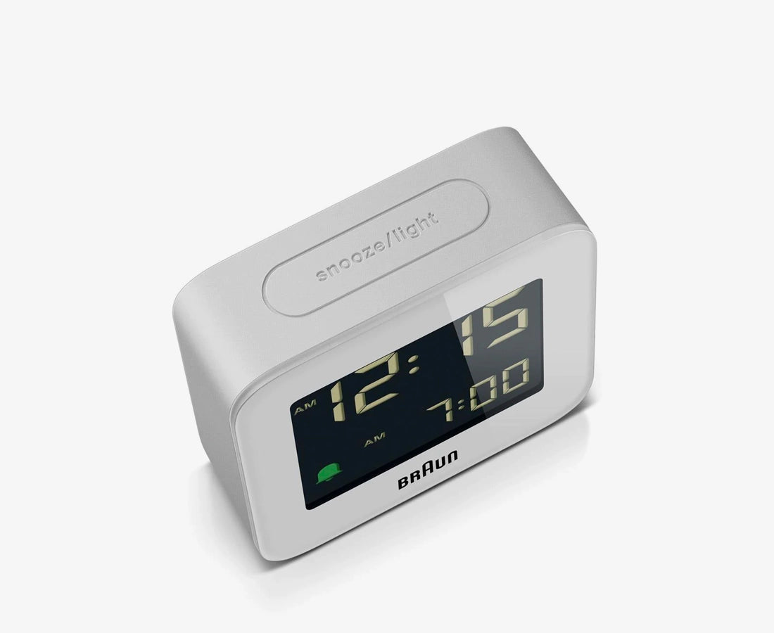 Braun BC08W Digital LCD Alarm Clock in White