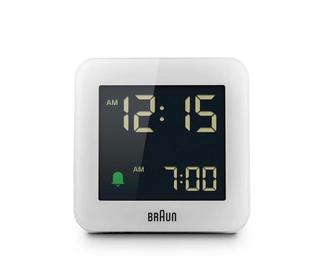 Braun Radio Controlled Digital LCD Alarm Clock in White BNC009WH
