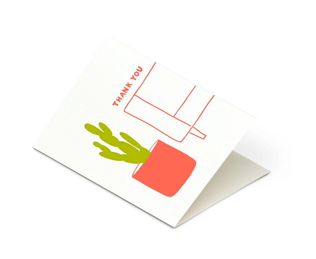 Odd Daughter - 'Potted Cactus -Thank You' Card