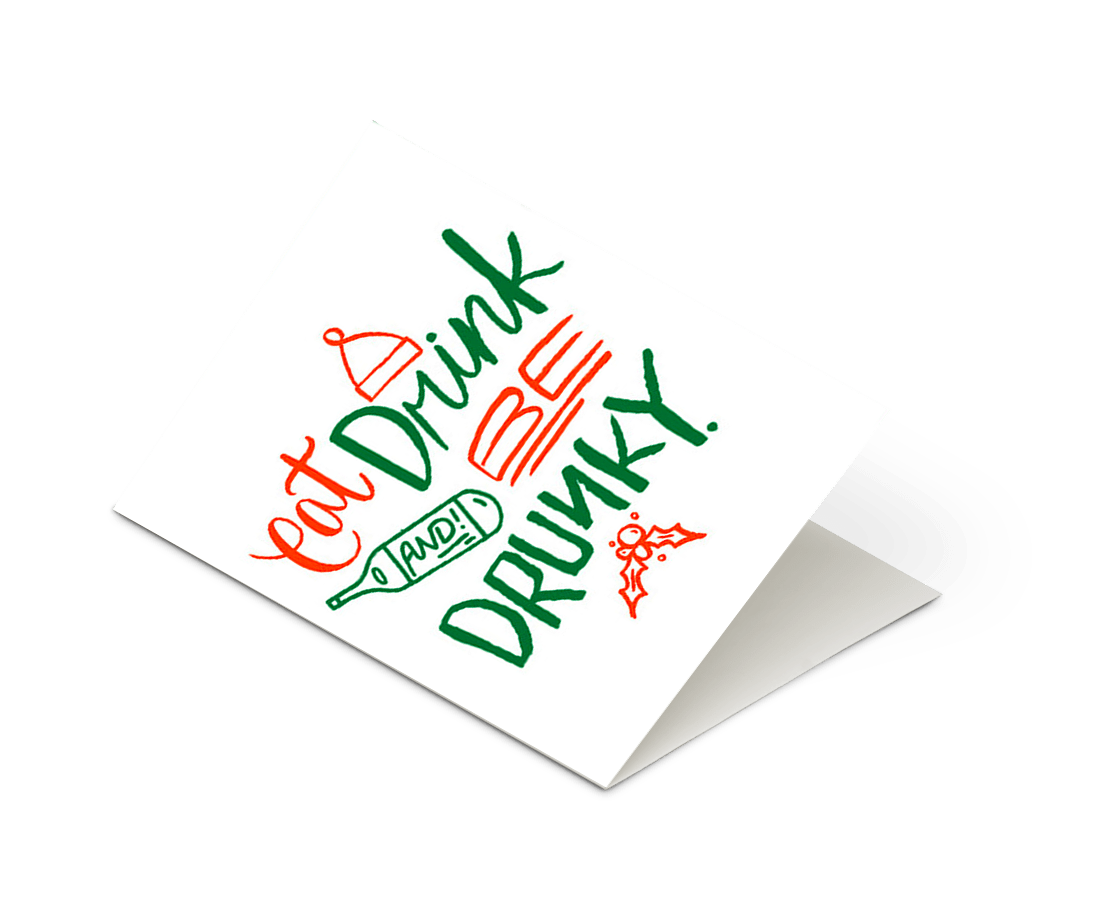1973 - 'Eat, Drink & Be Drunky.' Card