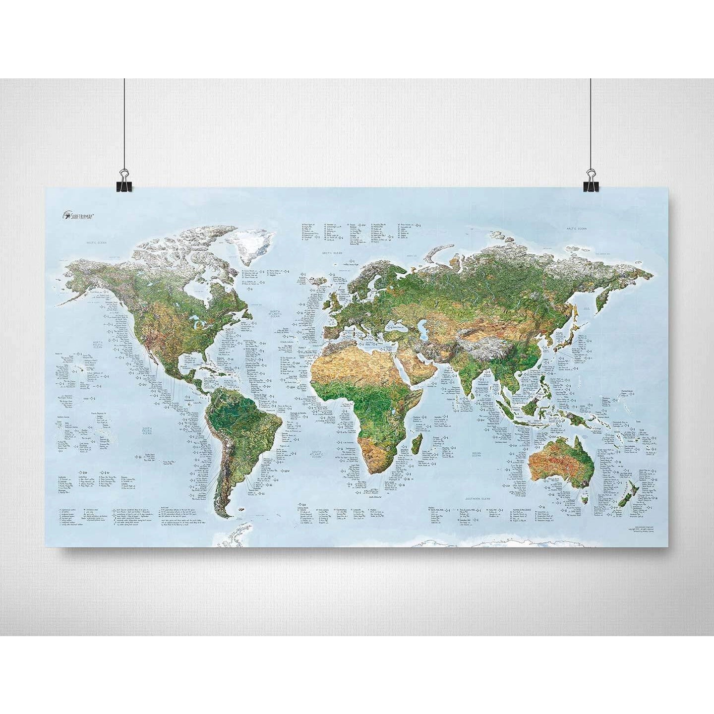 Awesome Maps Surf Trip Map Re-Writable "Green Map" Edition Poster