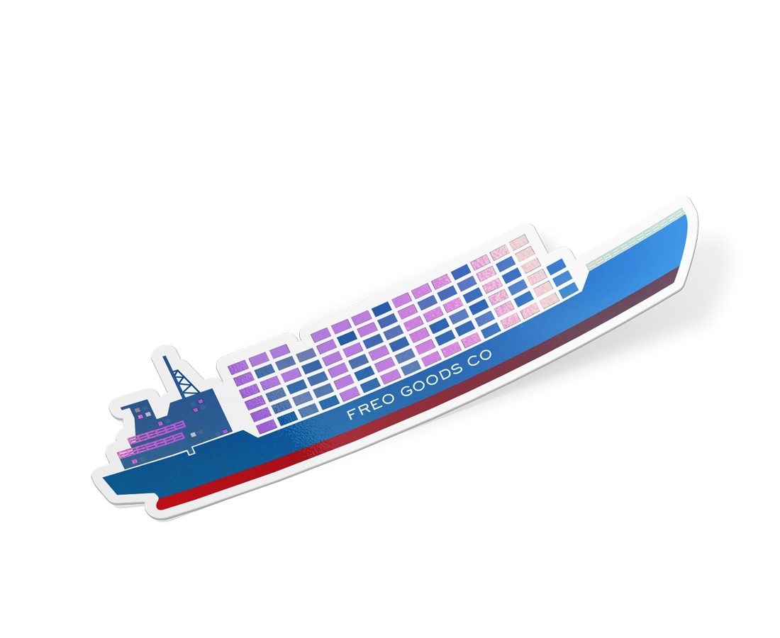FGC FREO Ship Sticker 7 inch Holo