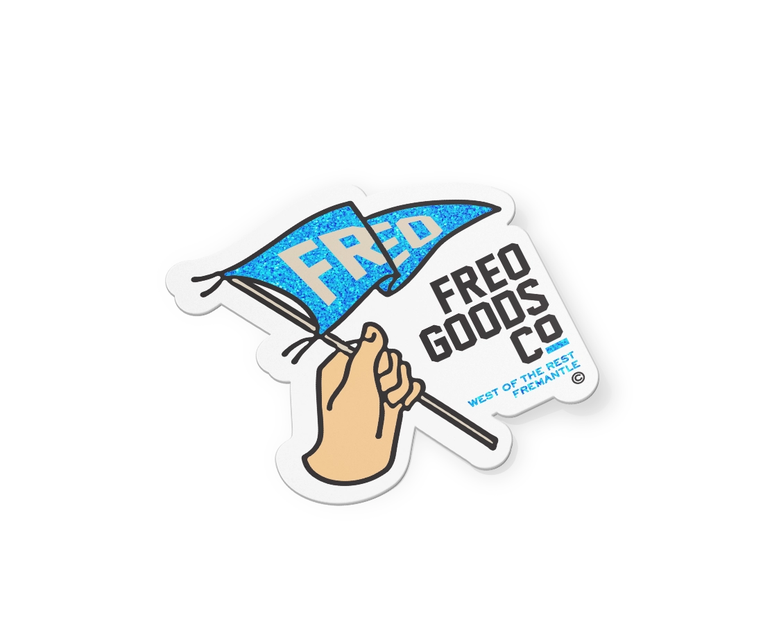FGC Freo 'Flag Wave' Glitter Sticker