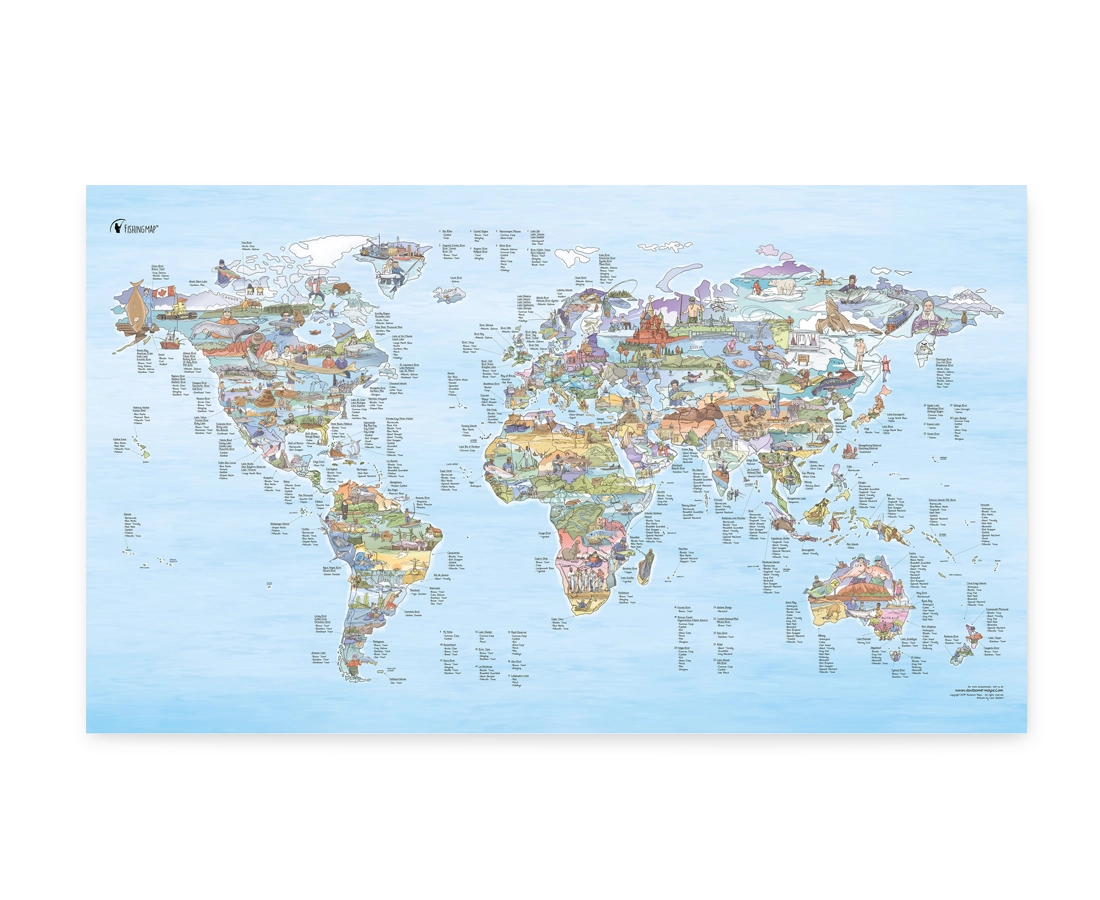 Awesome Maps The Fishing Map Re-Writable Poster