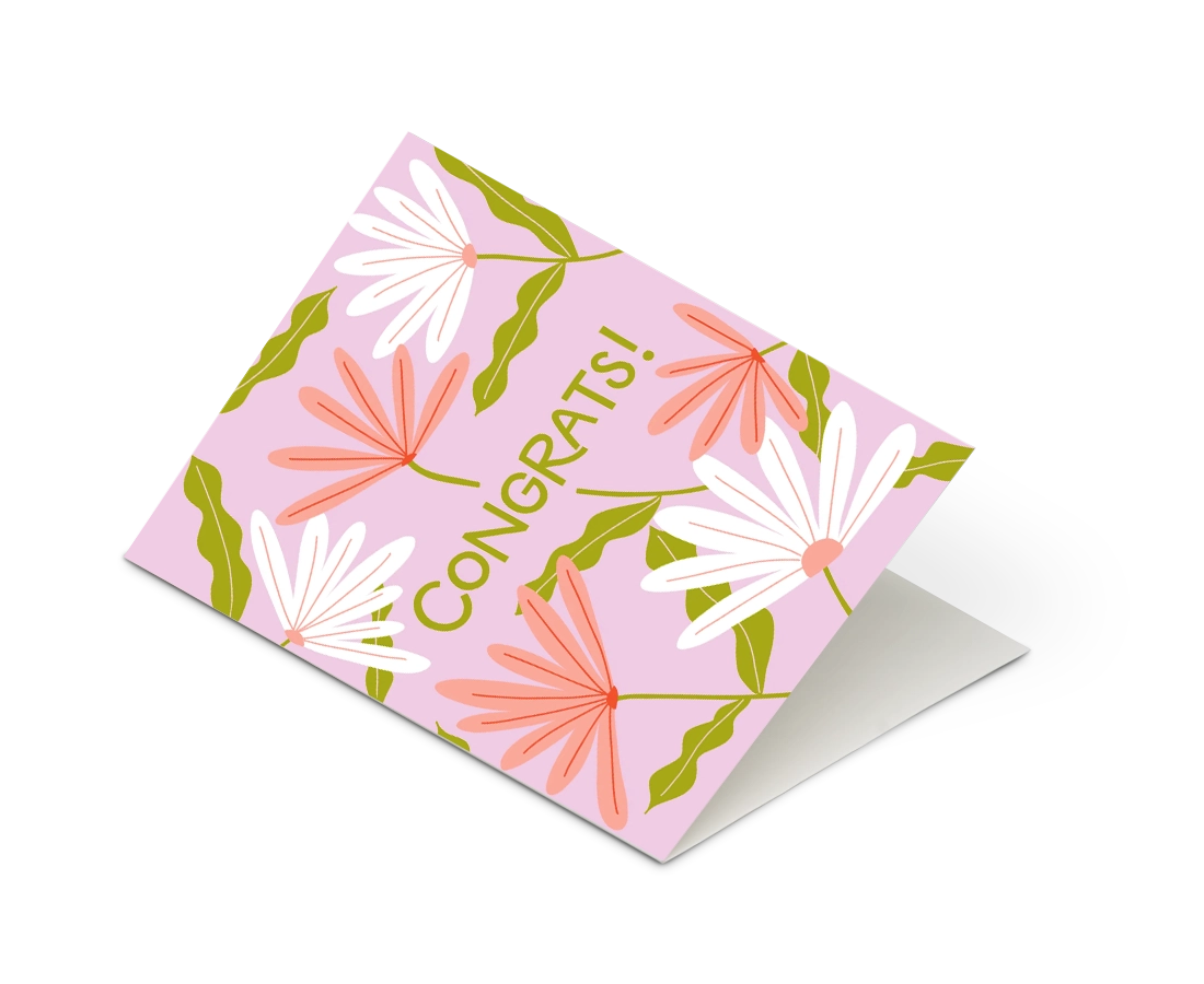 Odd Daughter - 'Floral Congrats' Card