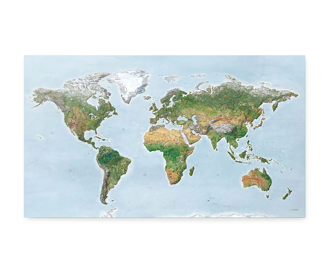 Awesome Maps Green World Map Re-Writable Poster