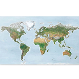 Awesome Maps Green World Map Re-Writable Poster