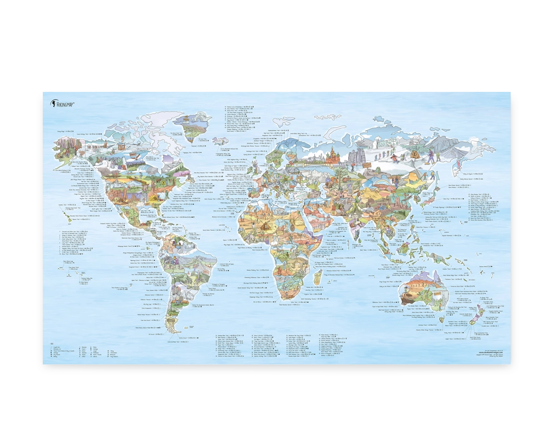 Awesome Maps The Hiking Map Re-Writable Poster