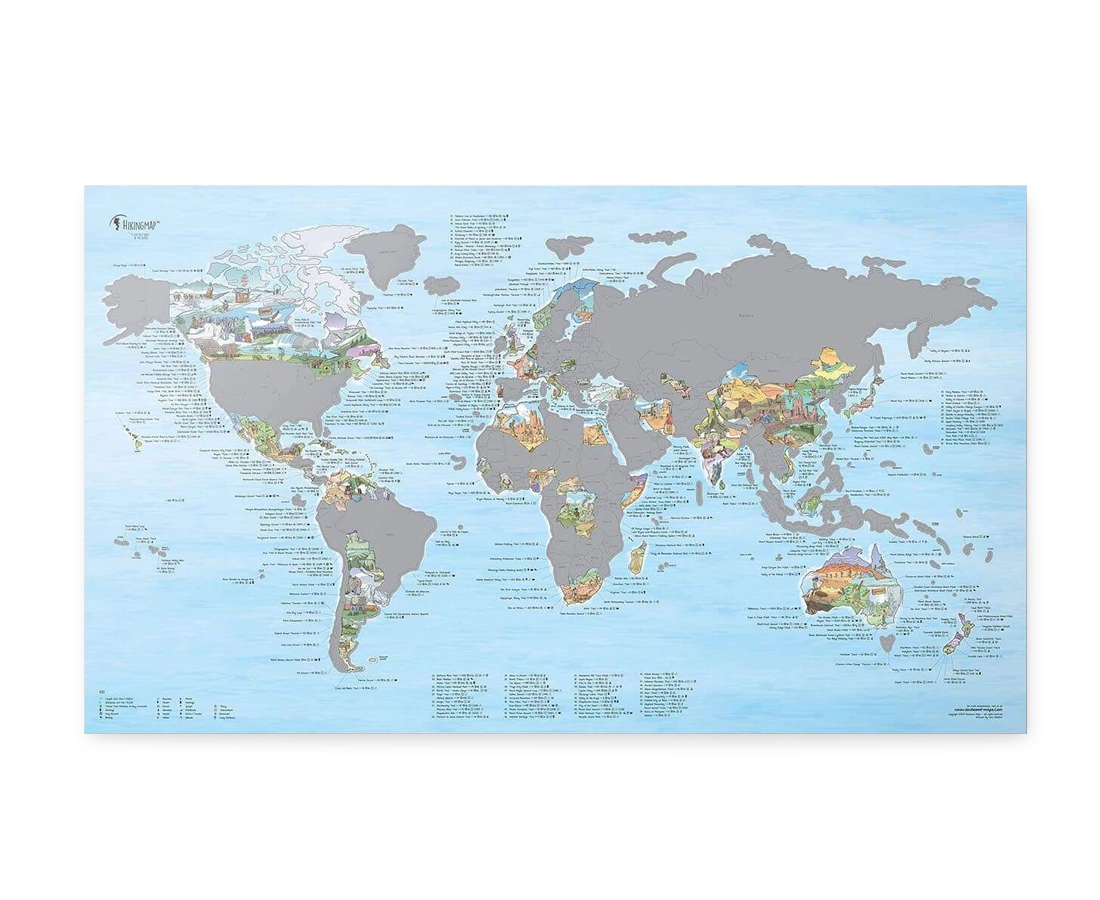 Awesome Maps Hiking Scratch Map Edition Poster