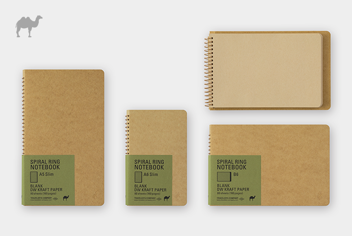 Travelers Company Japan Spiral Ring Notebook A5 Slim Blank Kraft Paper