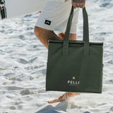 Pelli 'Chill Homie' Large Cooler Bag (Canvas) Dark Jade
