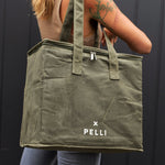 Pelli 'Chill Homie' Large Cooler Bag (Waxed Canvas) Army Green