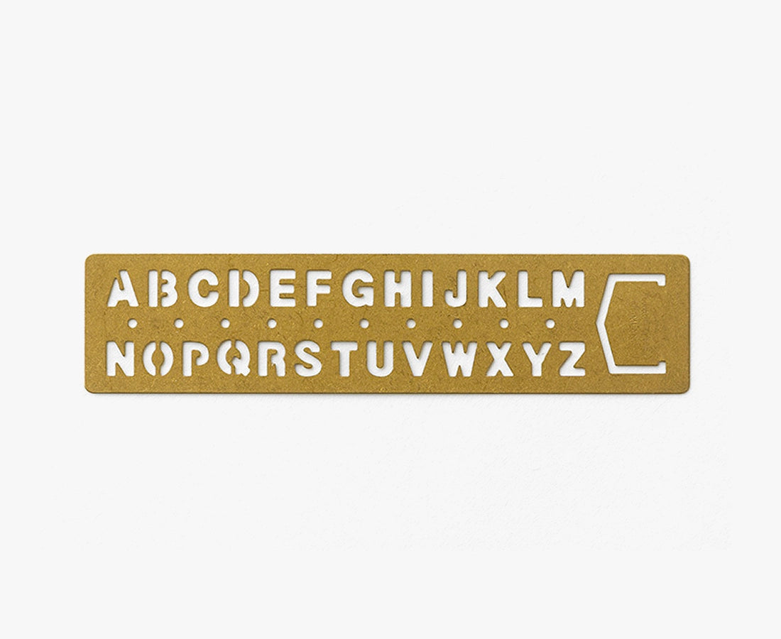 Travelers Company Japan Brass Template Bookmark Alphabet