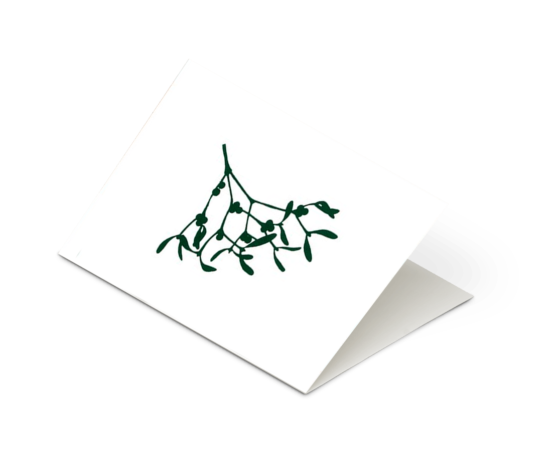 Ola Studio - 'Foil Blocked Christmas Card, Mistletoe Ivory/Green' Card