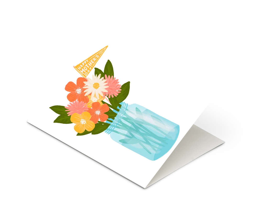 Slightly Stationery - 'Flower Jar Happy Mother's Day' Card