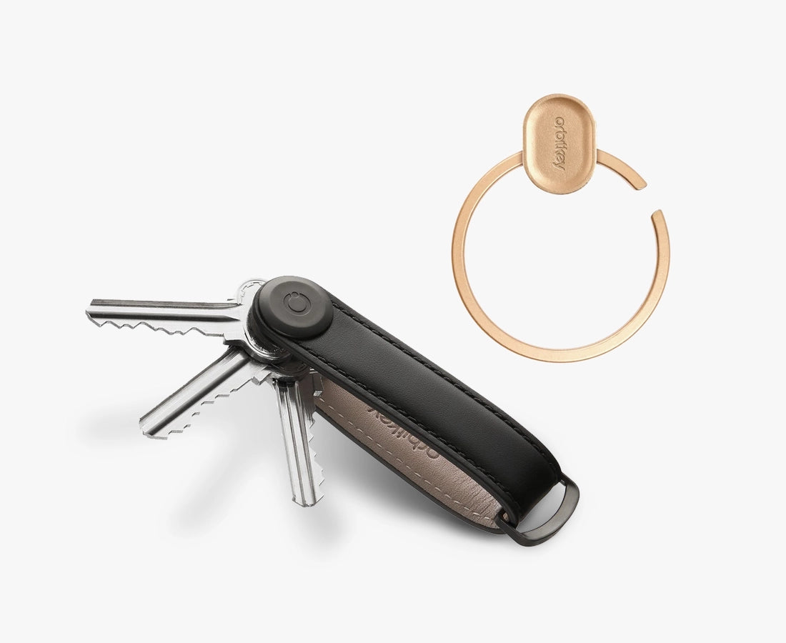 Orbitkey Leather Key Organiser + Ring V2 Bundle