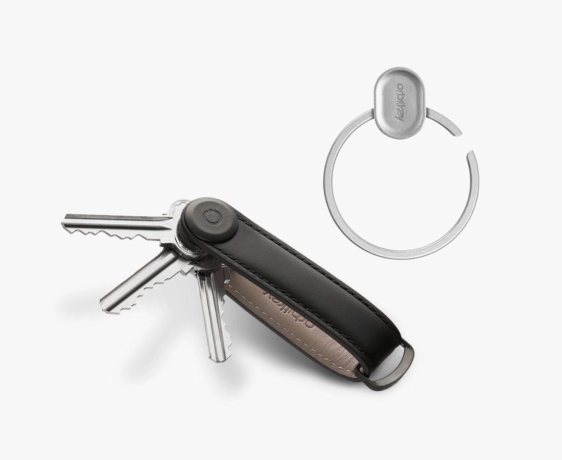 Orbitkey Leather Key Organiser + Ring V2 Bundle