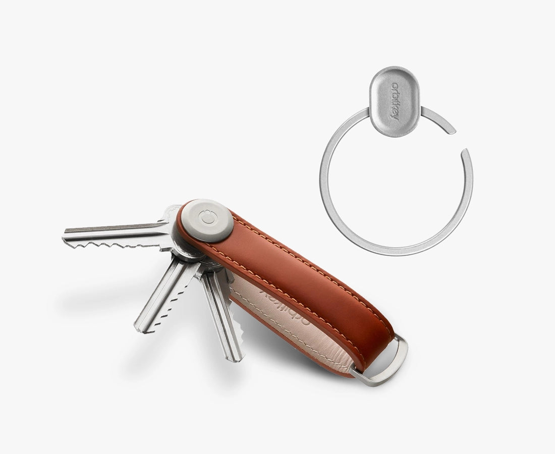 Orbitkey Leather Key Organiser + Ring V2 Bundle