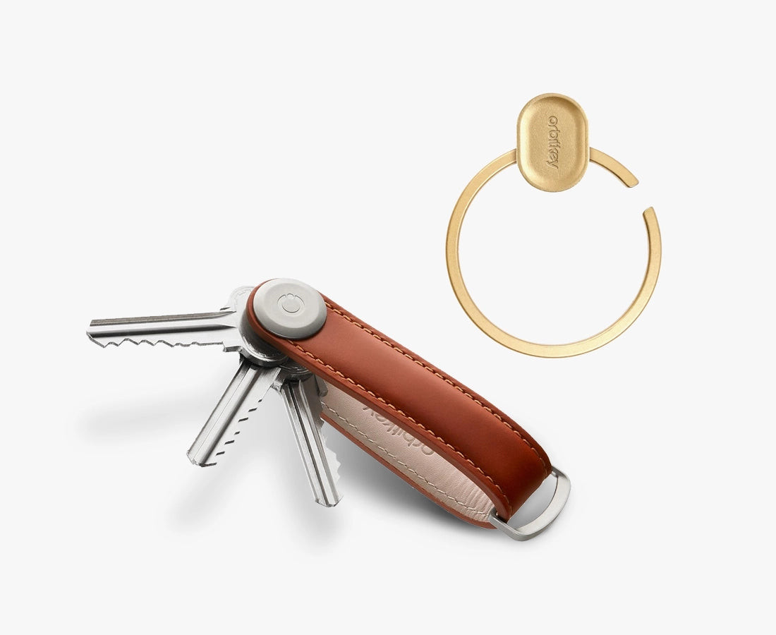 Orbitkey Leather Key Organiser + Ring V2 Bundle