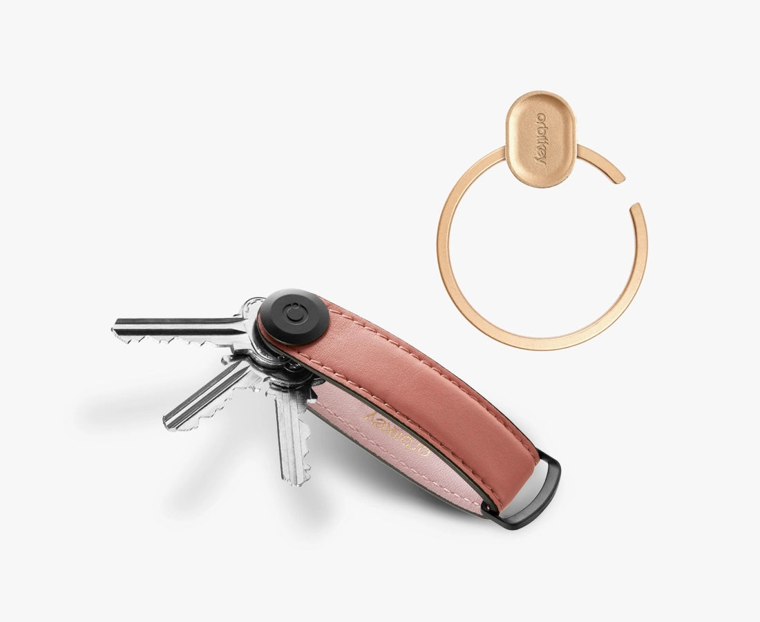 Orbitkey Leather Key Organiser + Ring V2 Bundle