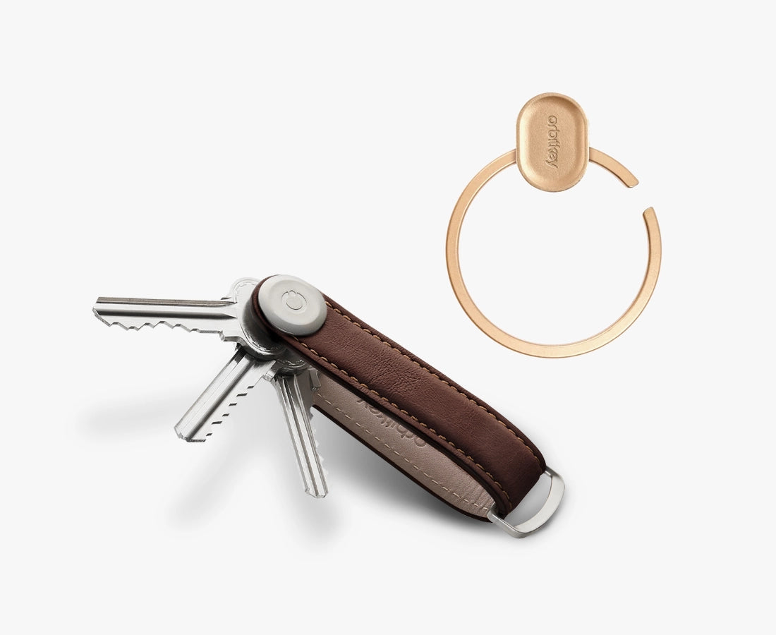 Orbitkey Leather Key Organiser + Ring V2 Bundle