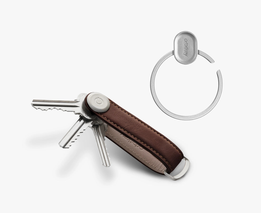 Orbitkey Leather Key Organiser + Ring V2 Bundle